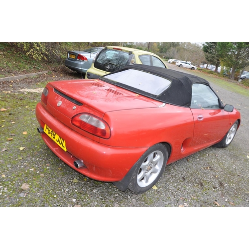 1003 - A 1997 MG F SPORT CONVERTIBLE CAR in red, with a 1796cc petrol engine, 5 speed manual gearbox, odome... 