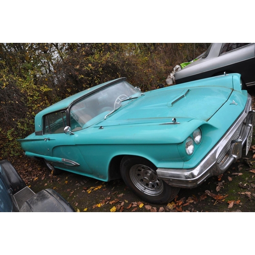 1008 - A 1959 FORD THUNDERBIRD TWO DOOR COUPE CAR, in turquoise and white with a 7038cc V8 petrol engine, c... 