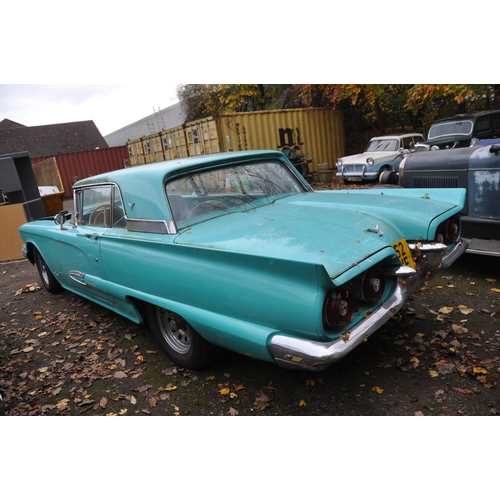 1008 - A 1959 FORD THUNDERBIRD TWO DOOR COUPE CAR, in turquoise and white with a 7038cc V8 petrol engine, c... 