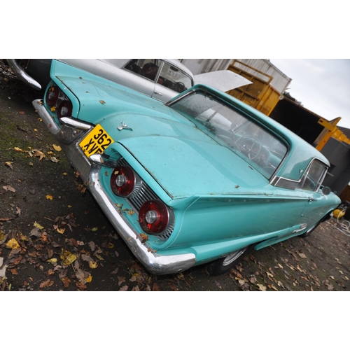 1008 - A 1959 FORD THUNDERBIRD TWO DOOR COUPE CAR, in turquoise and white with a 7038cc V8 petrol engine, c... 