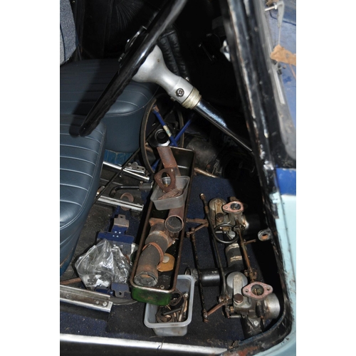 1010 - A 1937 WOLSELEY 14-56 FOOR DOOR SALOON CAR, in blue with an 1818cc petrol engine, four speed manual ... 