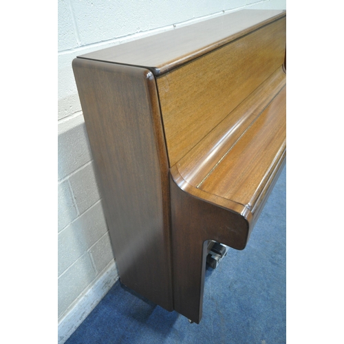 1201 - A WELMAR MAHOGANY UPRIGHT OVERSTRUNG PIANO, the hinged lid enclosing the gold painted cast iron fram... 