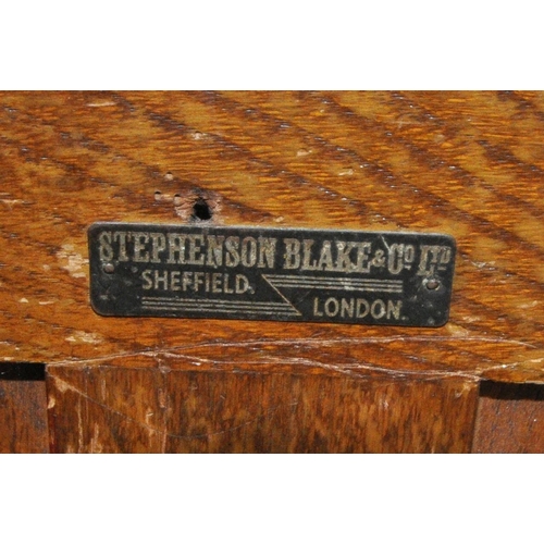 1207 - STEPHENSON BLAKE AND CO LIMITED, SHEFFIELD & LONDON, AN EARLY 20TH CENTURY PRINTER'S CABINET, with a... 