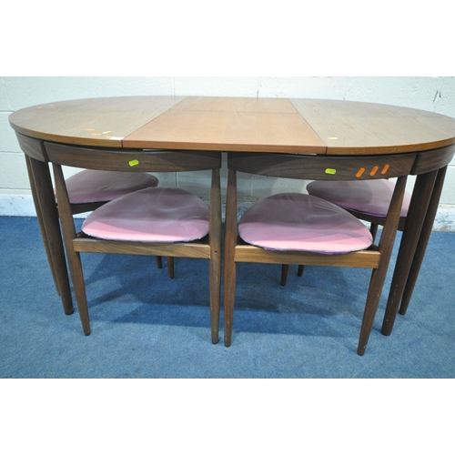 1215 - HANS OLSEN (1919-1992) FOR FREM RØJLE MÖBELFABRIK, A MID CENTURY TEAK EXTENDING 'ROUNDETTE' DINING T... 