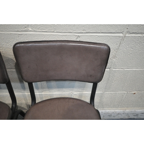 1233 - A SET OF FOUR LEATHERETTE CHAIRS, with tubular metal frames (condition report: general signs of usag... 