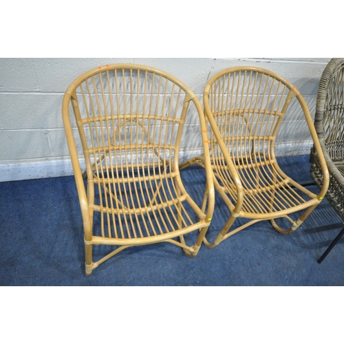 1249 - A FIFTY FIVE SOUTH MANADO KUBU RATTAN CHAIR, width 80cm x depth 84cm x height 94cm, along with a pai... 