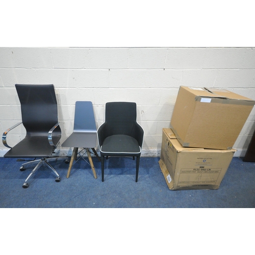 1253 - A BOXED PAIR OF BENTLEY DESIGNS DANSK SCANDI UPHOLSTERED CHAIRS, another boxed chairs, two other cha... 