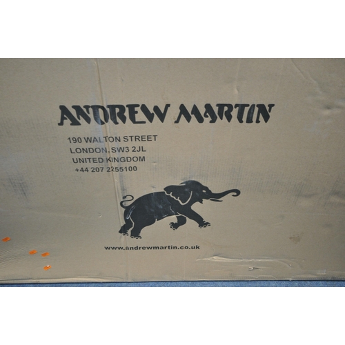 1261 - A BOXED GREY ANDREW MARTIN INIGO SOFA, length 198cm x depth 89cm x height 75cm (condition report: bo... 