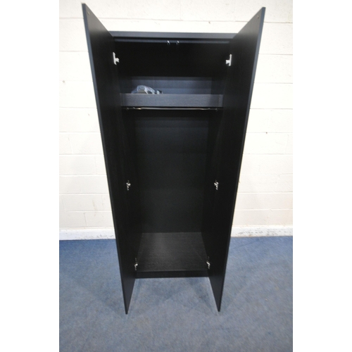 1264 - A MICHAEL NORTHCROFT EBONISED DOUBLE DOOR CABINET, width 76cm x depth 61cm x height 191cm (condition... 