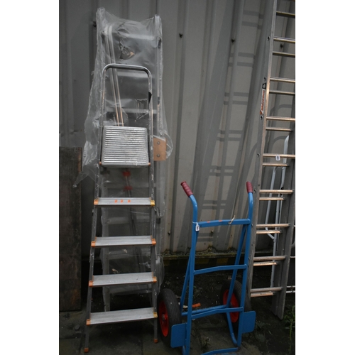 1007 - A FACTORY WRAPPED YOUNGMAN DELUXE  STAIRWAY LOFT LADDER (wrapping torn and partially open) along wit... 