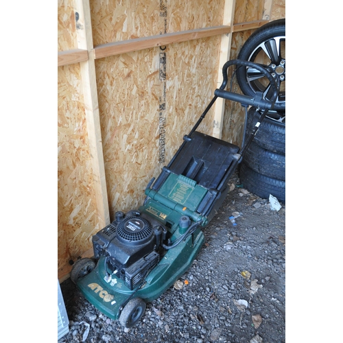 1021 - AN ATCO ADMIRAL 16E SELF-PROPELLED PETROL LAWNMOWER, with a grass box (condition report: engine turn... 