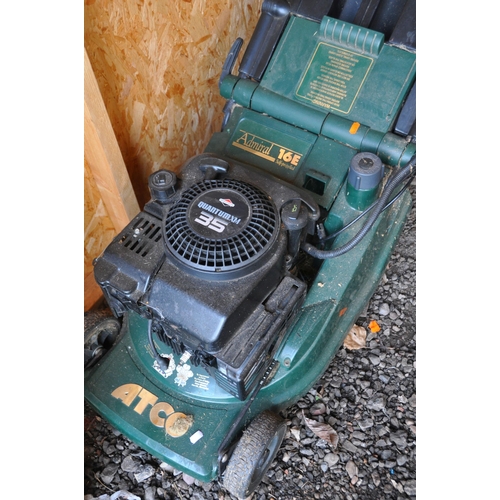 1021 - AN ATCO ADMIRAL 16E SELF-PROPELLED PETROL LAWNMOWER, with a grass box (condition report: engine turn... 