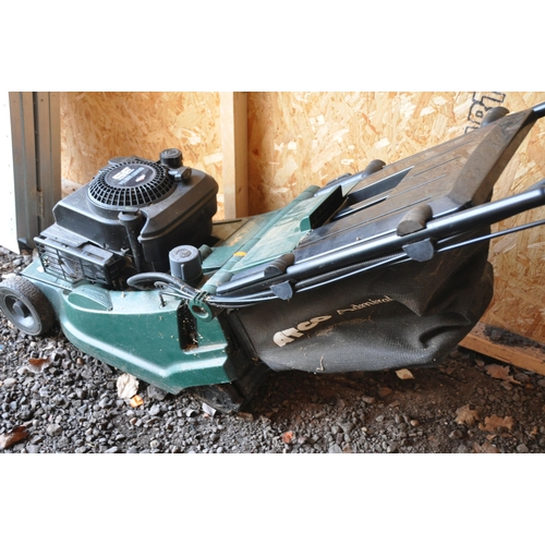 1021 - AN ATCO ADMIRAL 16E SELF-PROPELLED PETROL LAWNMOWER, with a grass box (condition report: engine turn... 