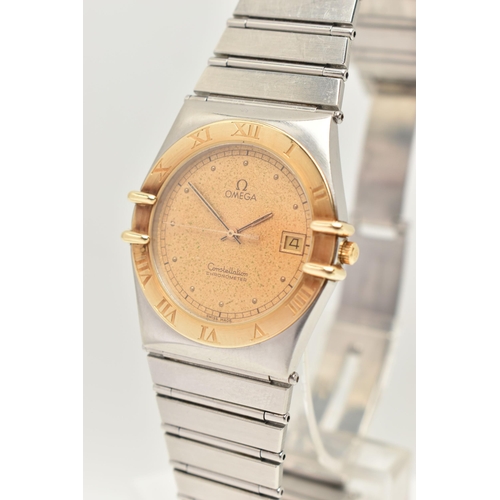 101 - AN 'OMEGA' CONSTELLATION WRISTWATCH, quartz movement, round gilt dial signed 'Omega' Constellation c... 