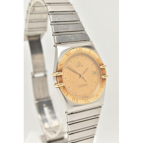 101 - AN 'OMEGA' CONSTELLATION WRISTWATCH, quartz movement, round gilt dial signed 'Omega' Constellation c... 