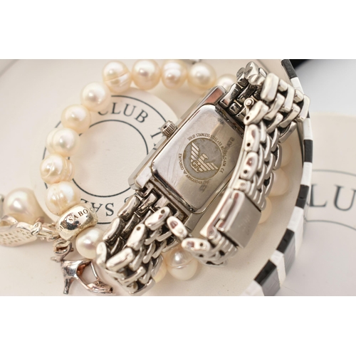 119 - TWO DESIGNER ITEMS, to include a Thomas Sabo cultured pearl bracelet with three charms, with maker's... 