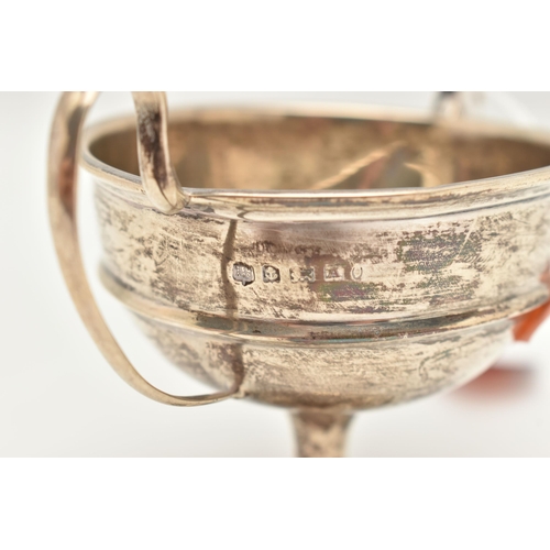 124 - A GEORGE V SILVER TROPHY,  a small silver cup with two handles, hallmarked ' Charles S Green & Co Lt... 