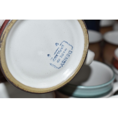 308 - A LARGE GROUP OF DENBY CERAMICS to include a boxed pair of Egyptian collector plates of Tutankhamun ... 