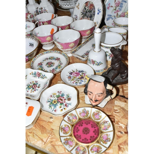 309 - A GROUP OF MIXED CERAMICS to include Royal Albert 'Lady Carlyle' tea wares comprising six tea cups, ... 