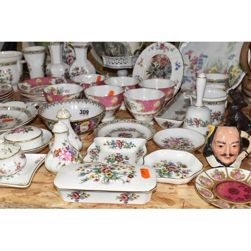 309 - A GROUP OF MIXED CERAMICS to include Royal Albert 'Lady Carlyle' tea wares comprising six tea cups, ... 