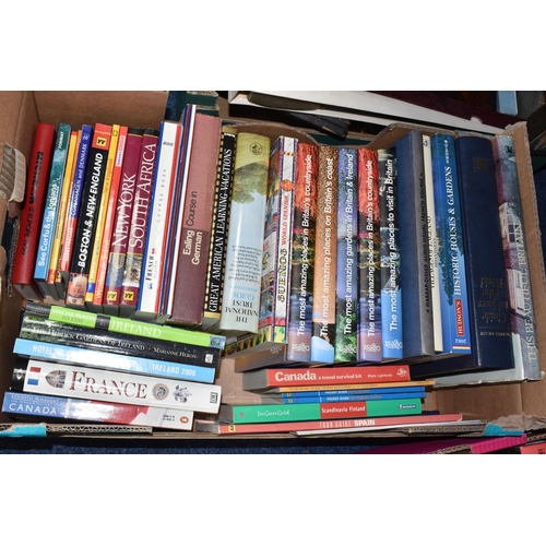 323 - SEVEN BOXES OF BOOKS containing over 240 miscellaneous titles in hardback and paperback formats, a w... 