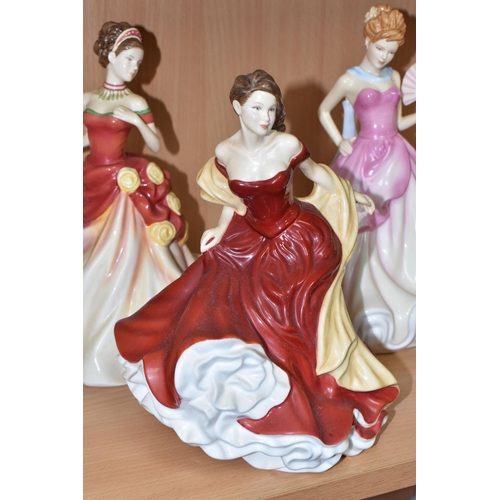 341 - FOUR ROYAL DOULTON 'PRETTY LADIES' FIGURINES, comprising Spring Ball HN5467, Summer Ball HN5464, Aut... 