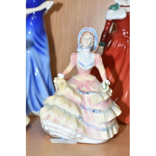 359 - SEVEN ROYAL DOULTON FIGURINES, comprising Spring Time HN4586 - an International Collectors Club figu... 