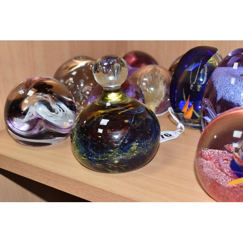 376 - A COLLECTION OF PAPERWEIGHTS, twelve examples, to include a Caithness Scotland 'Tango', 'Pebble' no ... 