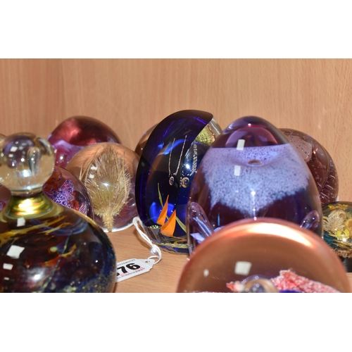 376 - A COLLECTION OF PAPERWEIGHTS, twelve examples, to include a Caithness Scotland 'Tango', 'Pebble' no ... 