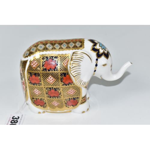 380 - ROYAL CROWN DERBY PAPERWEIGHT YORKSHIRE ROSE ELEPHANT, limited edition of 500, based on the solid go... 