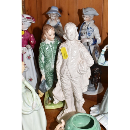 401 - A GROUP OF CERAMIC DECORATIVE ITEMS to include a Royal Doulton 'Flower Sellers Children' figure heig... 