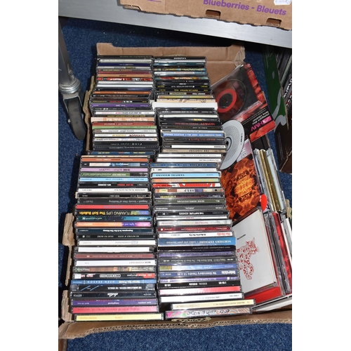 409 - FOUR BOXES OF CDS AND DVDS to include two boxes of approximately fifty DVDS comprising various war, ... 