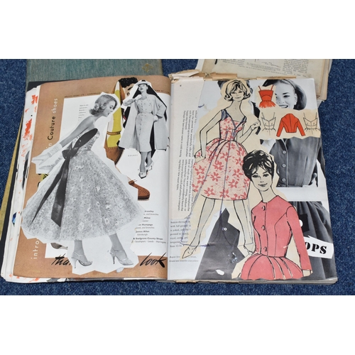 410 - A BOX OF MIXED EPHEMERA comprising a personal sketch book of figures and studies, a collage scrap bo... 