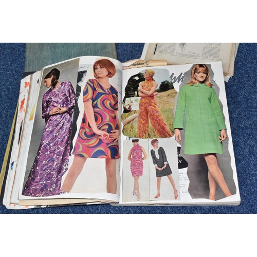 410 - A BOX OF MIXED EPHEMERA comprising a personal sketch book of figures and studies, a collage scrap bo... 