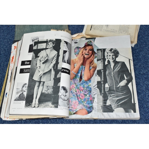 410 - A BOX OF MIXED EPHEMERA comprising a personal sketch book of figures and studies, a collage scrap bo... 