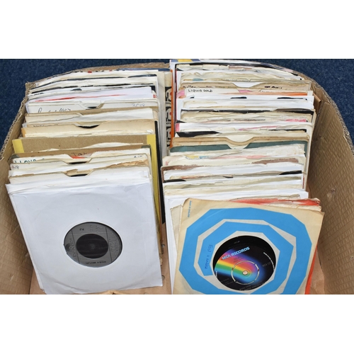 417 - A BOX OF APPROXIMATELY  TWO HUNDRED 45 RPM SINGLES from the 1970s and 1980s to include artists Slade... 