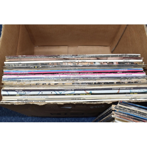 418 - A BOX OF APPROXIMATELY FIFTY LPS to include a group of Barbra Streisand records, Diana Ross, Cilla B... 