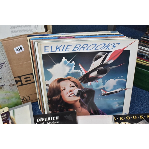 418 - A BOX OF APPROXIMATELY FIFTY LPS to include a group of Barbra Streisand records, Diana Ross, Cilla B... 