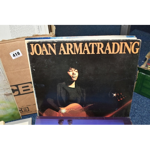 418 - A BOX OF APPROXIMATELY FIFTY LPS to include a group of Barbra Streisand records, Diana Ross, Cilla B... 