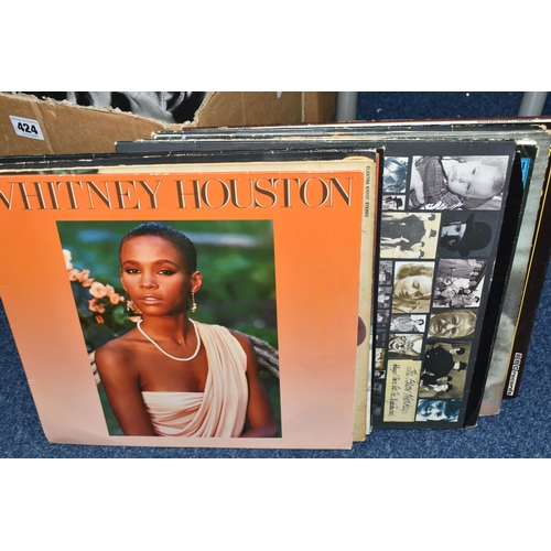 424 - TWO BOXES AND A CASE OF RECORDS to include Whitney Houston's 'So Emotional' (RIST 43) and 'Whitney H... 