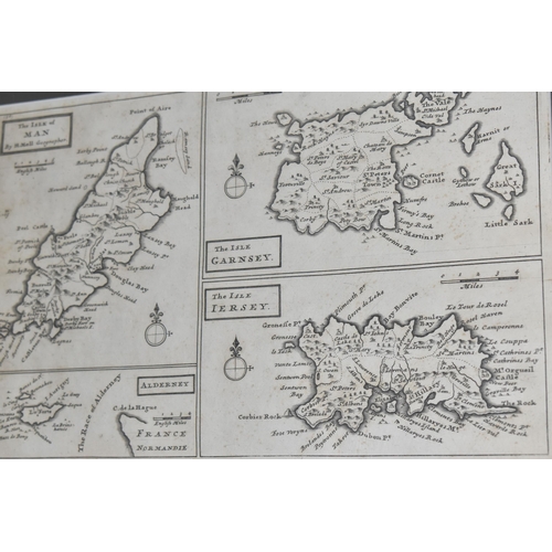 459 - HERMAN MOLL (1654-1732) TWO FRAMED ANTIQUE MAPS, comprising a map of Cornwall with locations of tin ... 