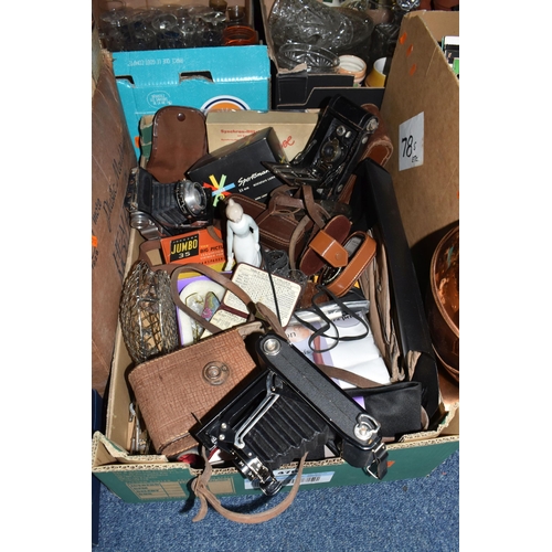 470 - THREE BOXES AND LOOSE MISCELLANEOUS SUNDRIES, to include a boxed pair of black leather gentlemen's s... 