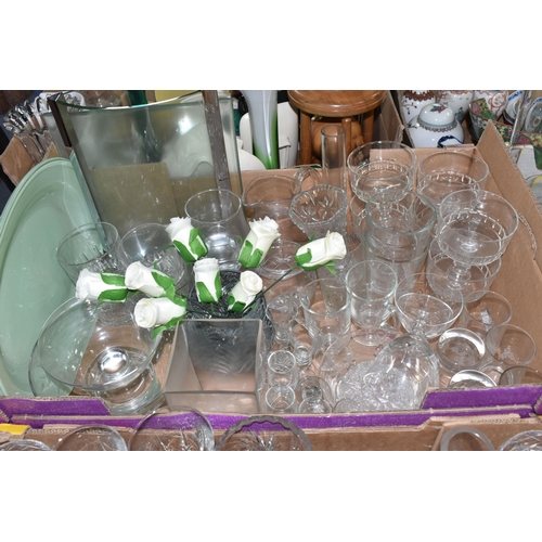 480 - FOUR BOXES OF GLASSWARE, a collection of crystal drinking glasses of varies sizes, some makes includ... 