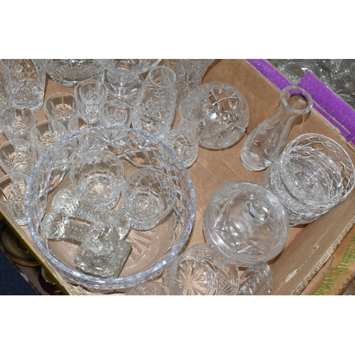 480 - FOUR BOXES OF GLASSWARE, a collection of crystal drinking glasses of varies sizes, some makes includ... 