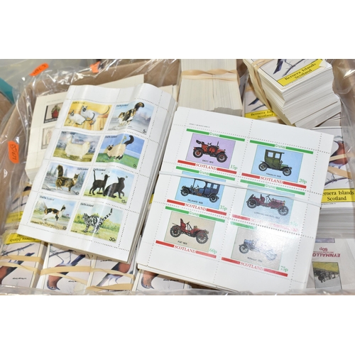 483 - FOUR BOXES OF 'CINDERELLA' AND 'LOCALS' STAMPS to include thousands of Bernera Islands, Scotland, Ey... 