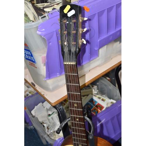 489 - THREE ACOUSTIC GUITARS, comprising a Jagg model JAG-39-BK acoustic guitar in a black and cream finis... 