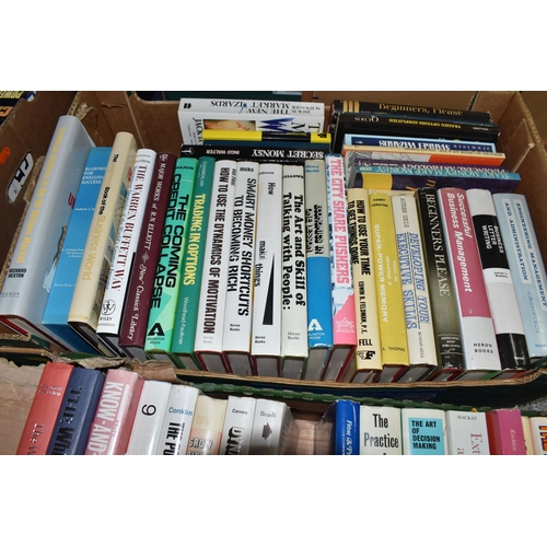 504 - SIX BOXES OF BOOKS, over one hundred and fifty books, mostly assorted novels, biographies, how to wo... 