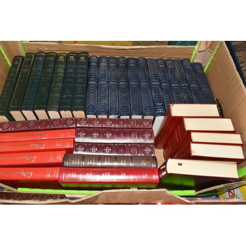 507 - NINE BOXES OF BOOKS, to include over four hundred and fifty hardback books, traditional novels in fa... 