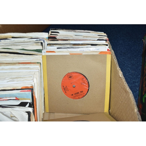 512 - ONE BOX OF 45RPM SINGLE VINYL RECORDS, approximately two hundred records, artists include T.Rex, Suz... 