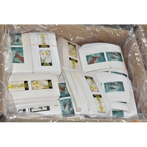 513 - FOUR BOXES OF 'CINDERELLA' AND 'LOCALS' STAMPS to include thousands of Bernera Islands, Scotland, Ey... 